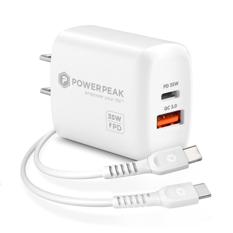 Powerp 35W PD Wall Charger With Type C-C Cable Smartphone Accessories