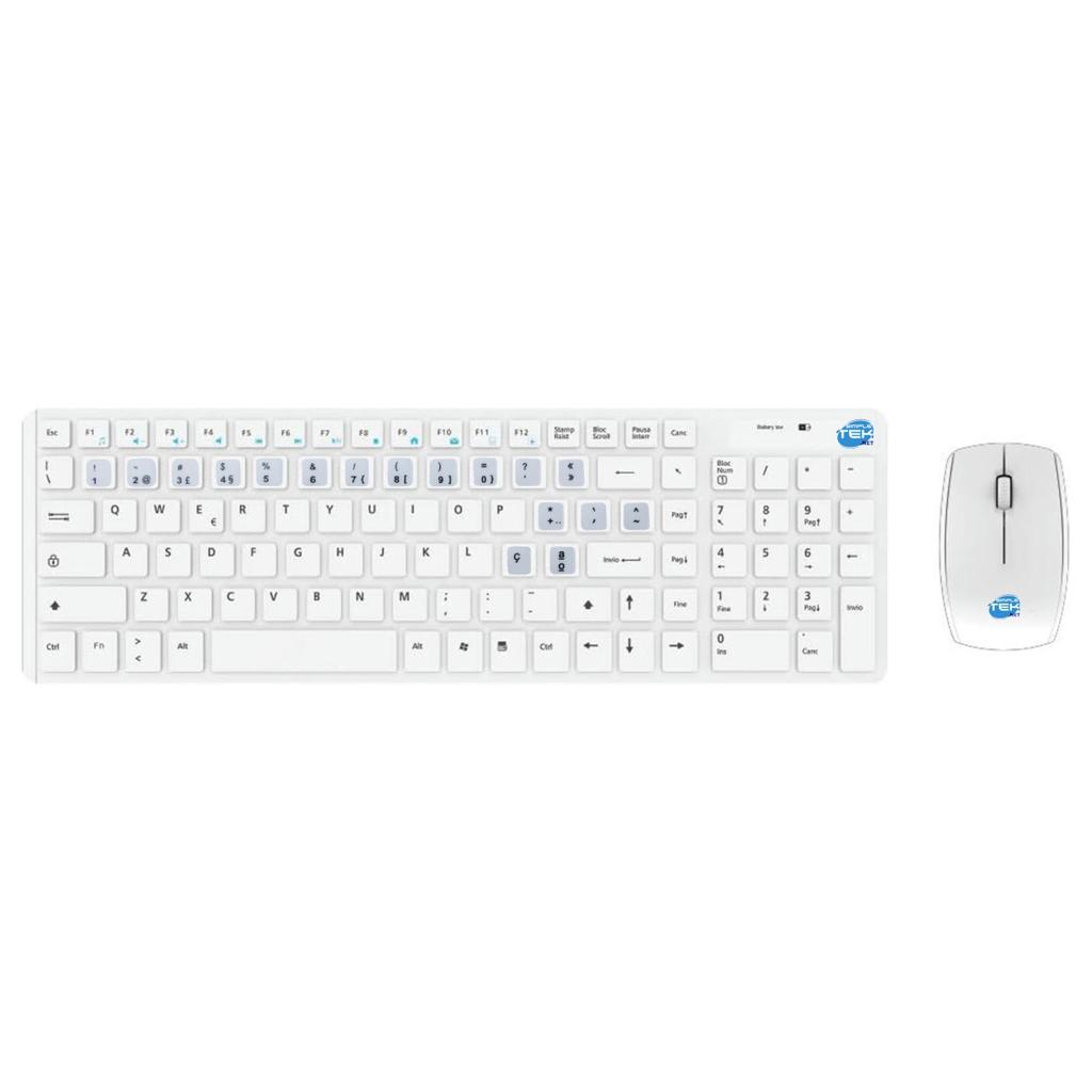 Clavier Simpletek Qwerty Portugais Sans-Fil Wireless Kit With Portuguese Pt Stickers
