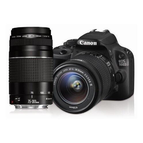 Reflex Eos 100D - Noir + Canon Canon Ef-S 18-55 Mm F/3.5-5.6 III + Canon Ef 75-300 Mm F/4-5.6 III F/3.5-5.6 III + F/4-5.6 III