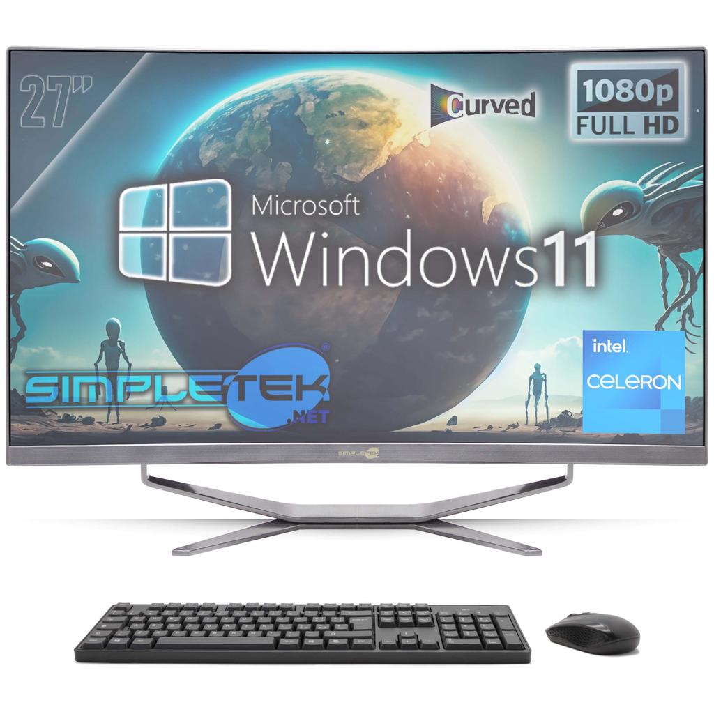 Simpletek Aio Curvo 27" Celeron 1.8 Ghz - SSD 128 Gb - 16Gb Qwerty - Italien