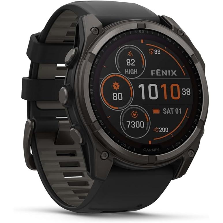 Montre Garmin Cardio GPS Fenix 8 Solar Sapphire - Noir