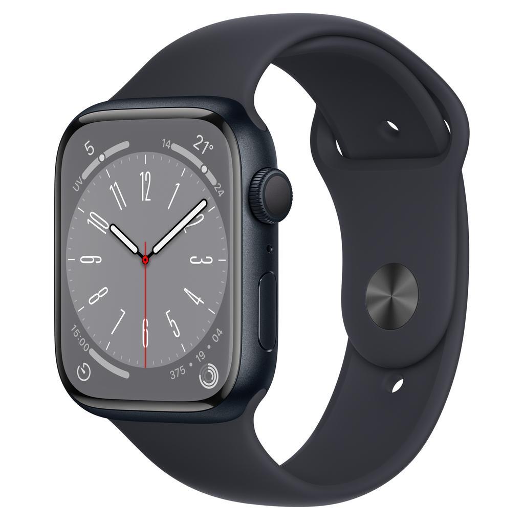 Apple Watch (Series 8) 2022 GPS 45 mm - Aluminio Medianoche - Correa deportiva Azul