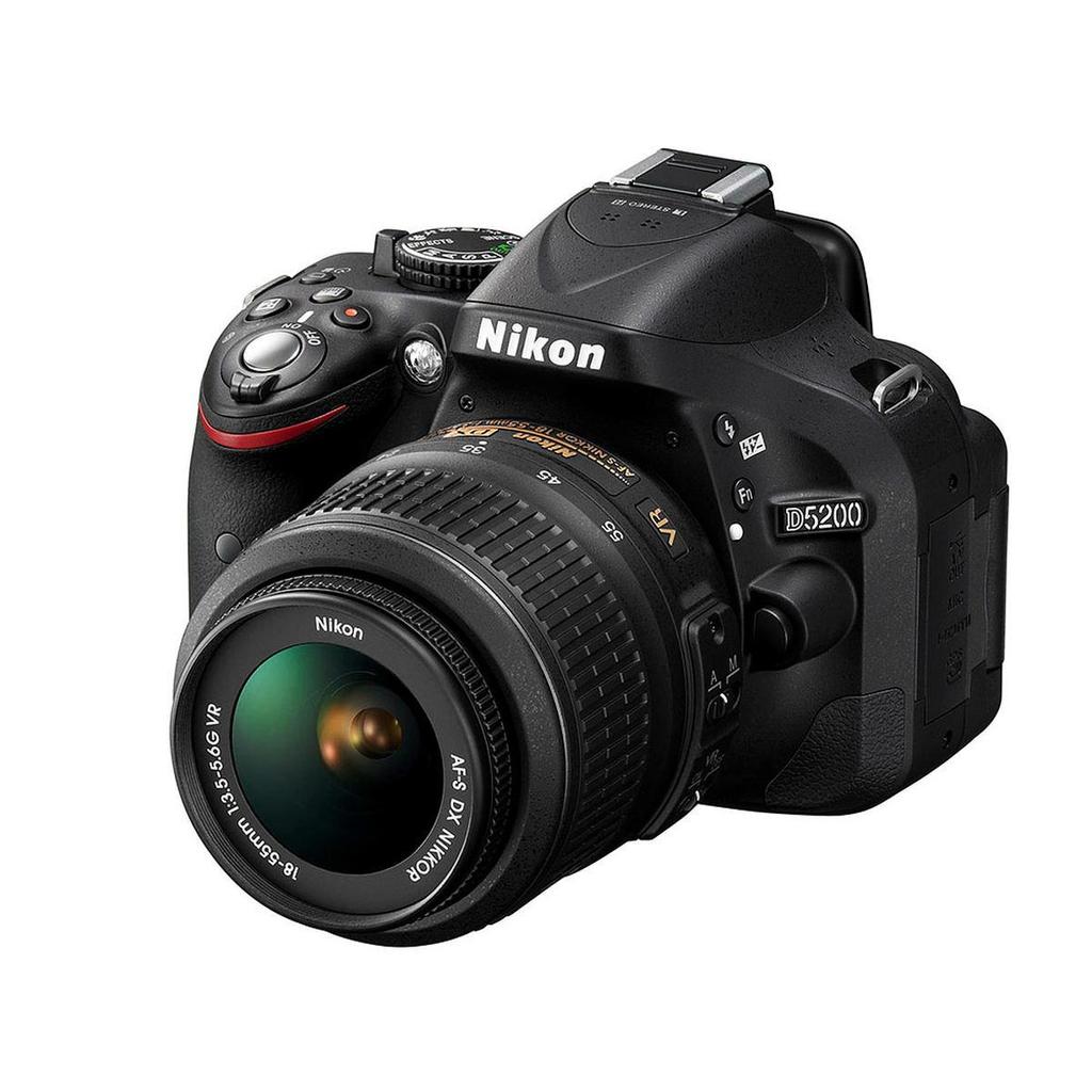 SLR - Nikon D5200 - Nero + obiettivo Nikon AF-S DX VR 55-200mm