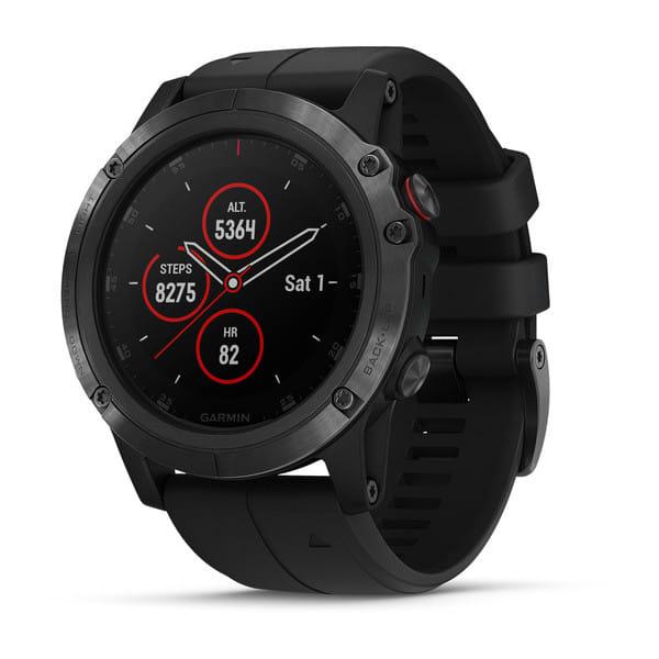 Montre Garmin Cardio GPS Fenix 5X Plus Sapphire - Noir