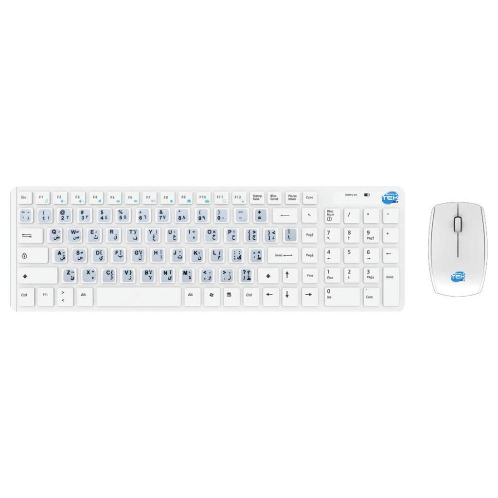 Clavier Simpletek Qwerty Arabe Sans-Fil Wireless Kit With Arabian Sa Stickers