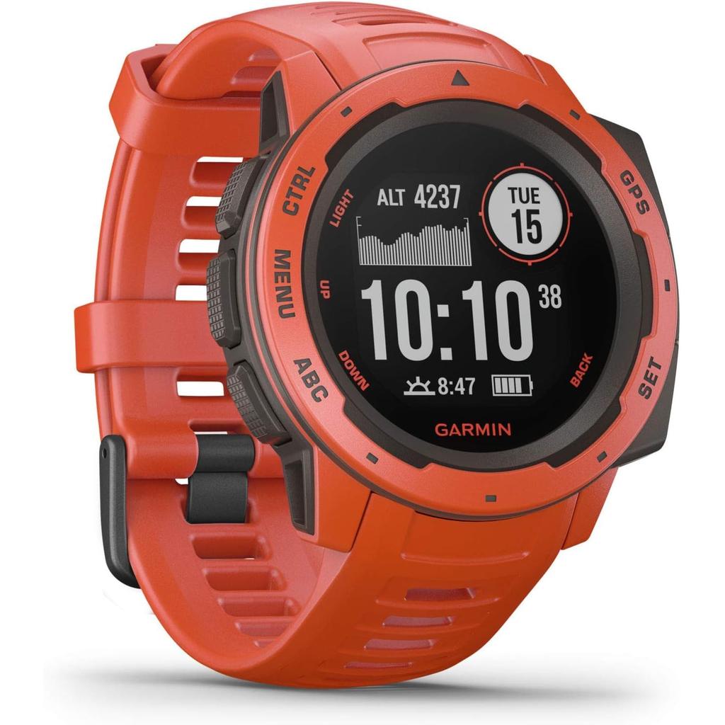 Montre Cardio Gps Garmin Instinct Solar : Tactical Edition - Rouge