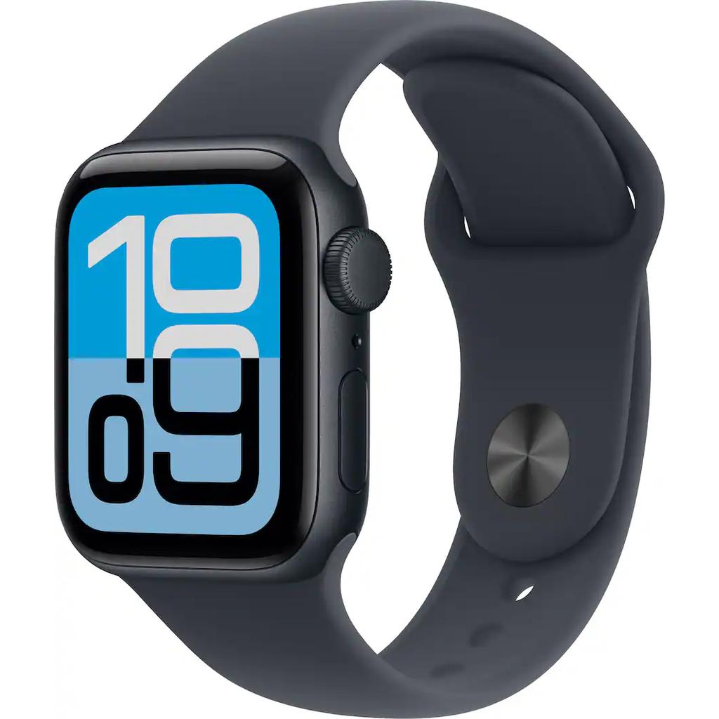 Apple Watch (2025) GPS + Cellular 40 Mm - Aluminium Minuit - Bracelet Sport Noir GPS + Cellular