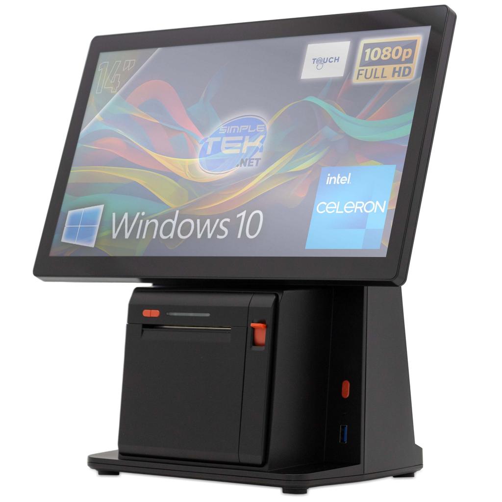 Simpletek Pos 14" Touch 14" Celeron 2 Ghz - Ssd 480 Go - 4 Go Qwerty - Italien