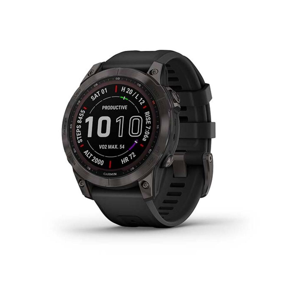 Montre Garmin Cardio GPS Fenix 7 Sapphire Solar - Noir