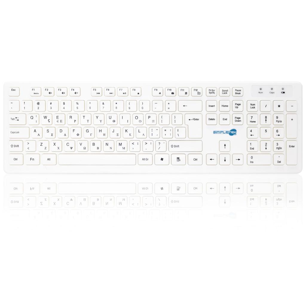 Clavier Simpletek Qwerty Sans-Fil Greek Mouse And Keyboard