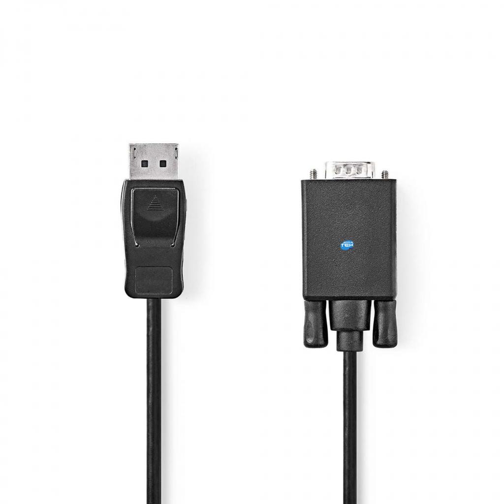 Câble Simpletek Displayport Male | Vga Male | Nickel Plated | 1080P | 1.00 M | Round | Pvc | Black
