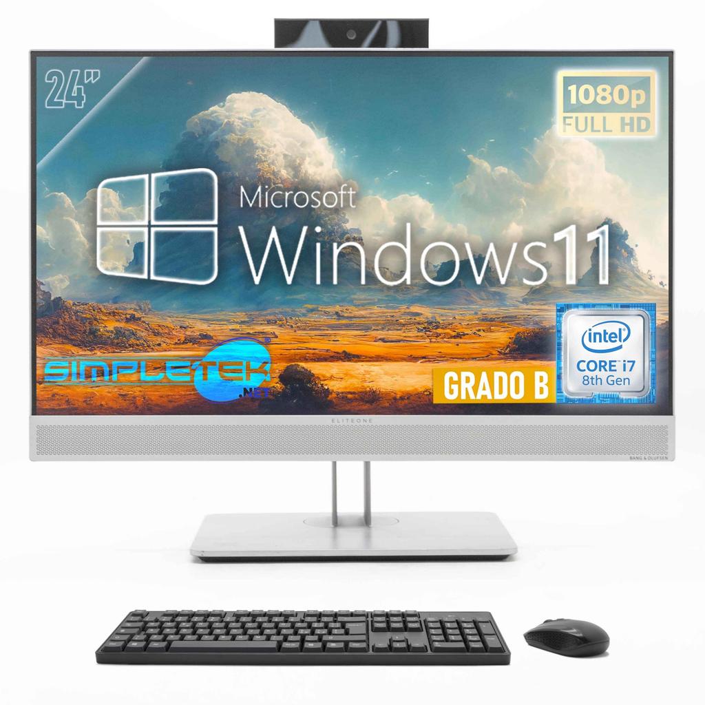 HP 800 G4 Aio 24" Core i7 3.2 Ghz - SSD 128 Gb - 8Gb Qwerty - Italien