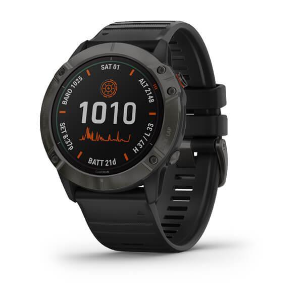 Montre Garmin Cardio GPS Fenix 6X Pro Solar Edition - Noir