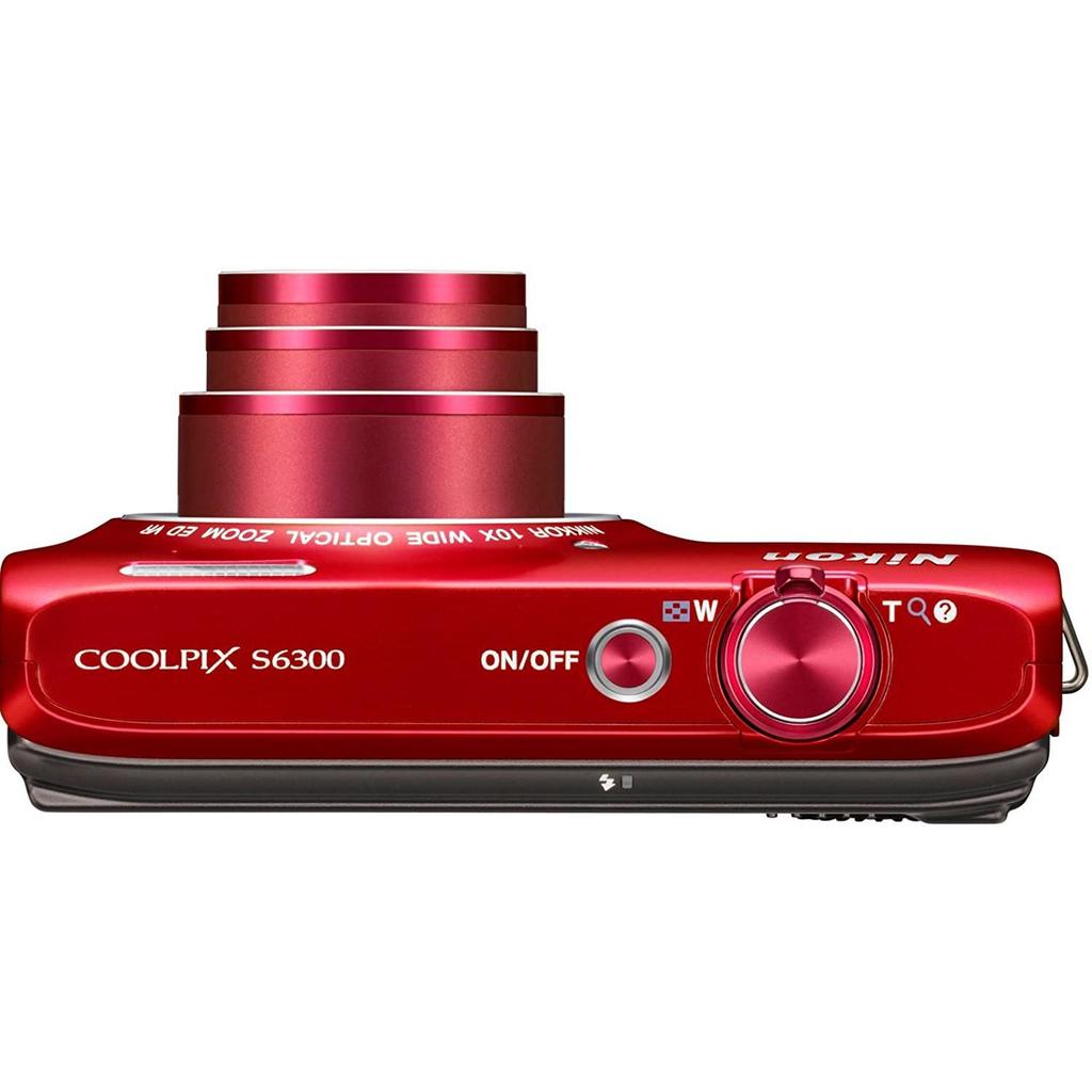 Compact Coolpix S6300 - Red + Nikon Nikkor 10x Wide Optical Zoom