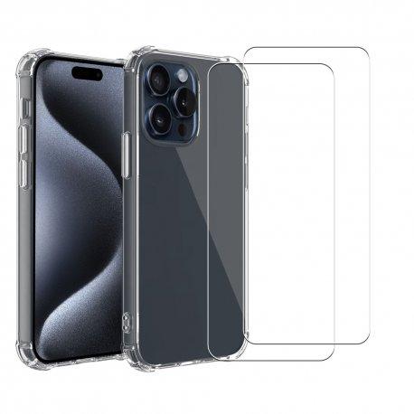 Coque iPhone 15 Pro et 2 écrans de protection - TPU - Transparent  -  reconditionné disponible sur Backmarket