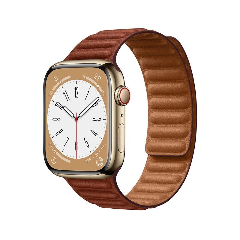 Apple Watch Band Leather Link 41mm - Umber - S/M
