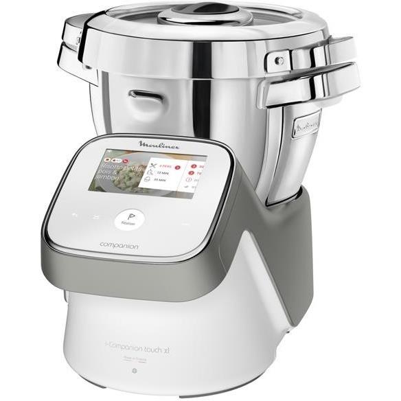 Robot Cuiseur Moulinex I-Companion Touch XL Hf935E10 3,0000L -Blanc/Gris