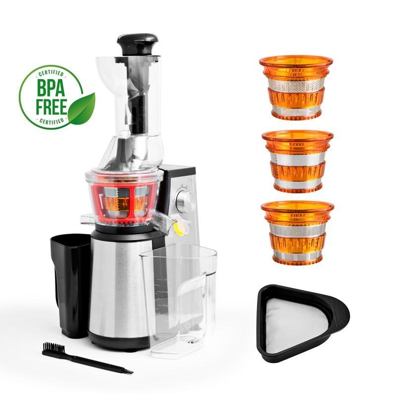 Centrifugeuse Kitchencook Extracteur De Fruits Et Légumes 3 Tamis Ultimate Inox À Pression Douce