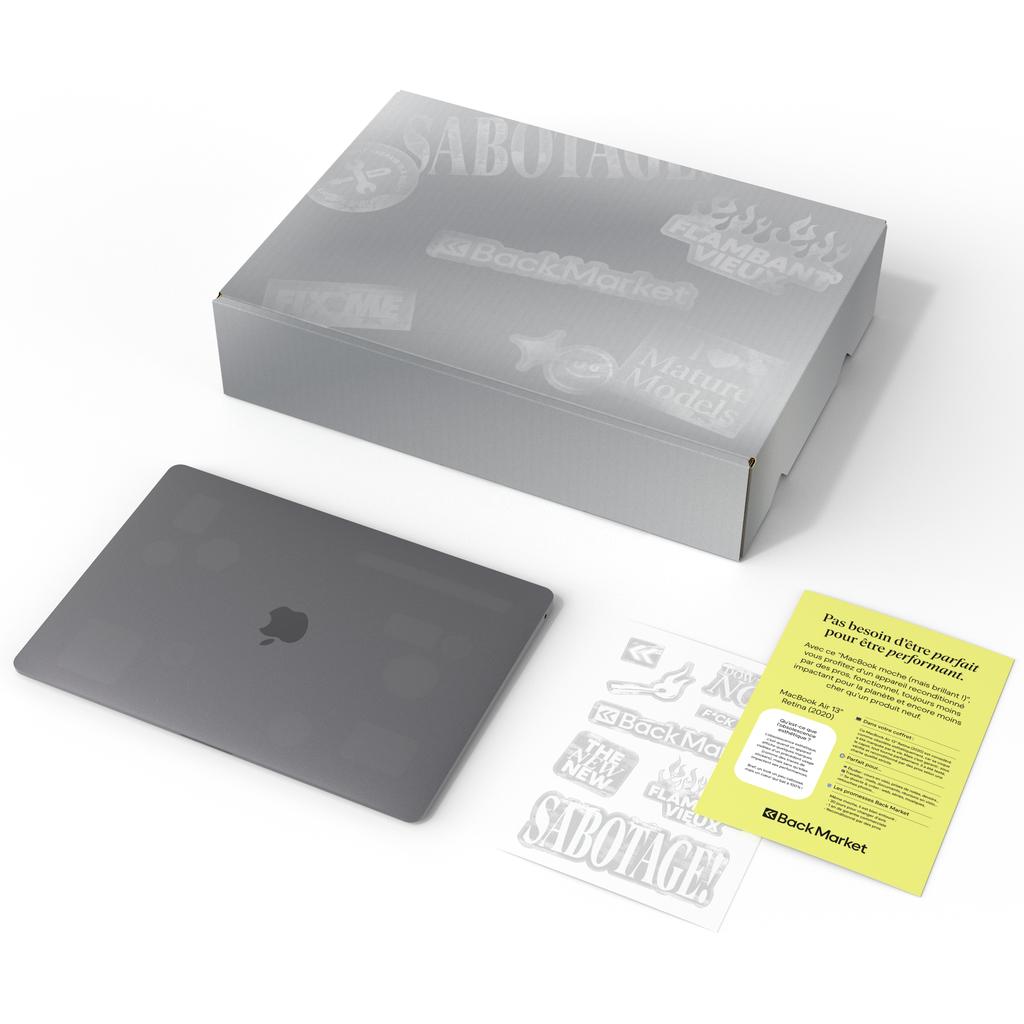 MacBook Air 13" Retina (2020) avec traces d'autocollants - Core i3 1.1 GHz 256 SSD - 8 Go AZERTY - Français