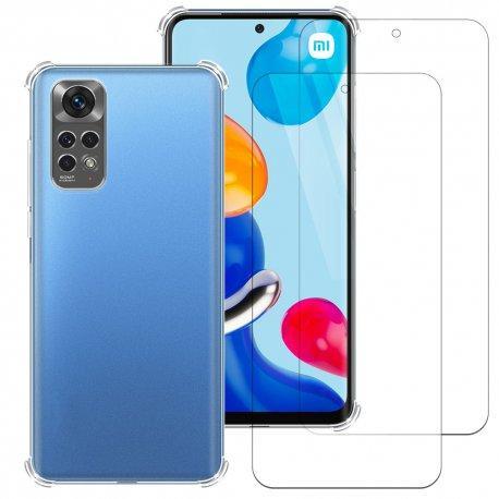 EVETANE Funda Xiaomi Redmi Note 11 y 2 protectores de pantalla - TPU - Transparente