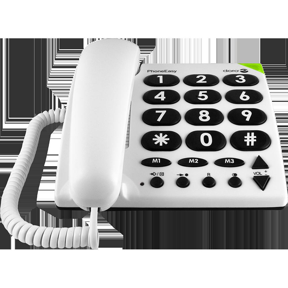 Téléphone Fixe Dect Filaire Phoneeasy 311C Blanc Doro
