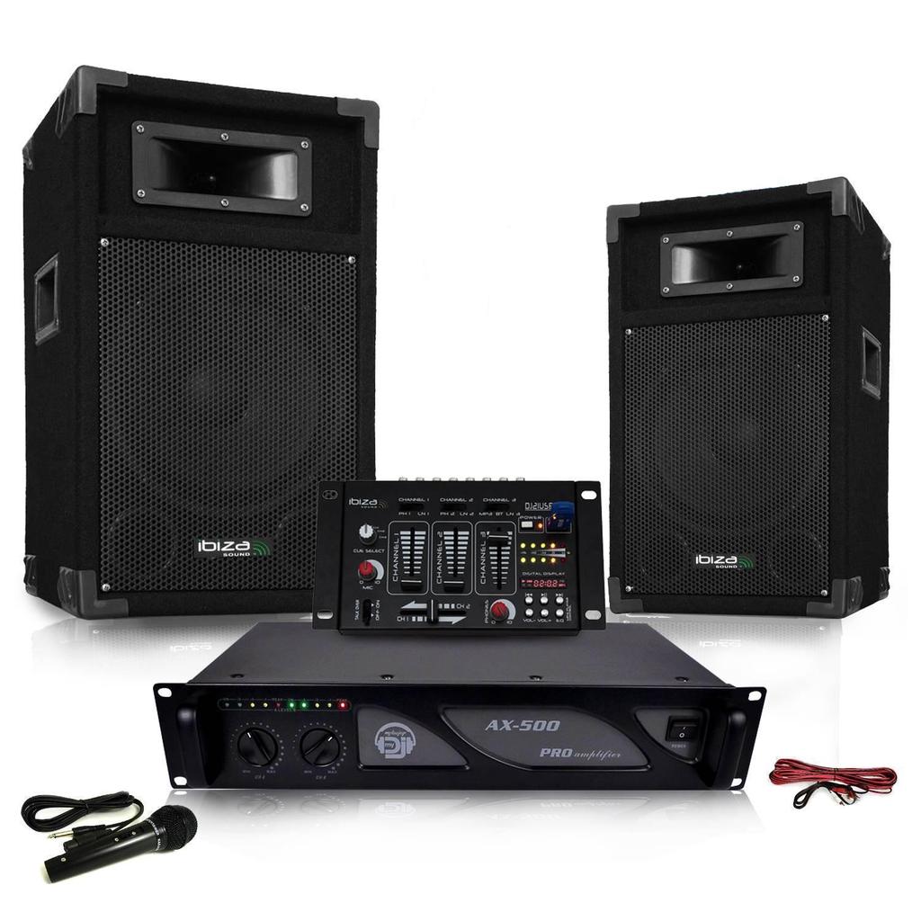 Enceinte My Deejay Dj500-Ax-Usb + HP 500W Mixer