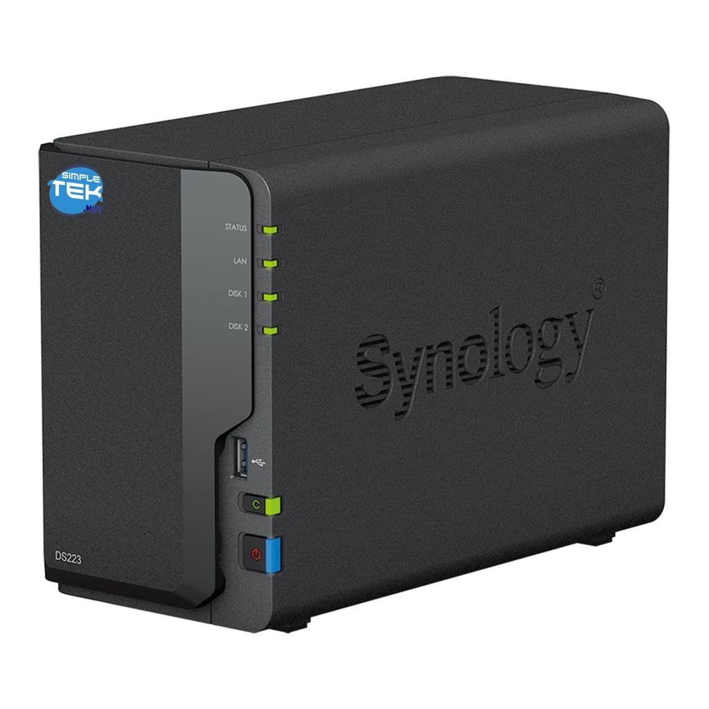Synology Ds223 Nas 2-Bay, Hot Swap, Usb Copy - 0Gb - 2 Gb Ram Realtek Rtd1619B