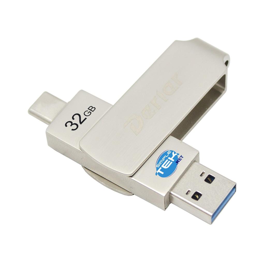 Clé Usb Derlar Reversible Pen Drive, Usb-A 3.2 Usb-C Thunderbolt