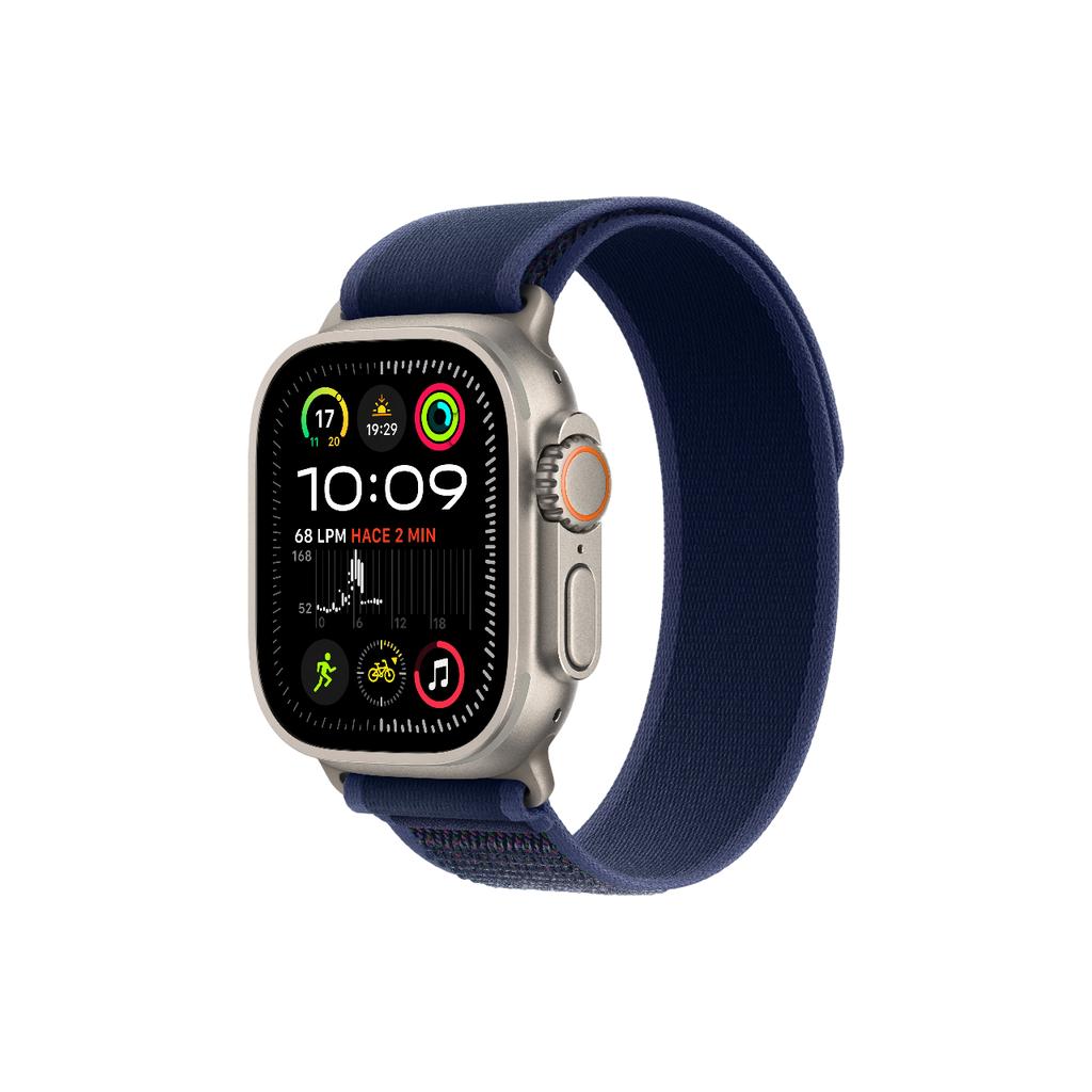 Apple Watch Ultra 2 (2023) GPS + Cellular 49 mm - Titane Titane naturel - Boucle Trail Bleu Reconditionné - Apple reconditionné disponible sur Backmarket