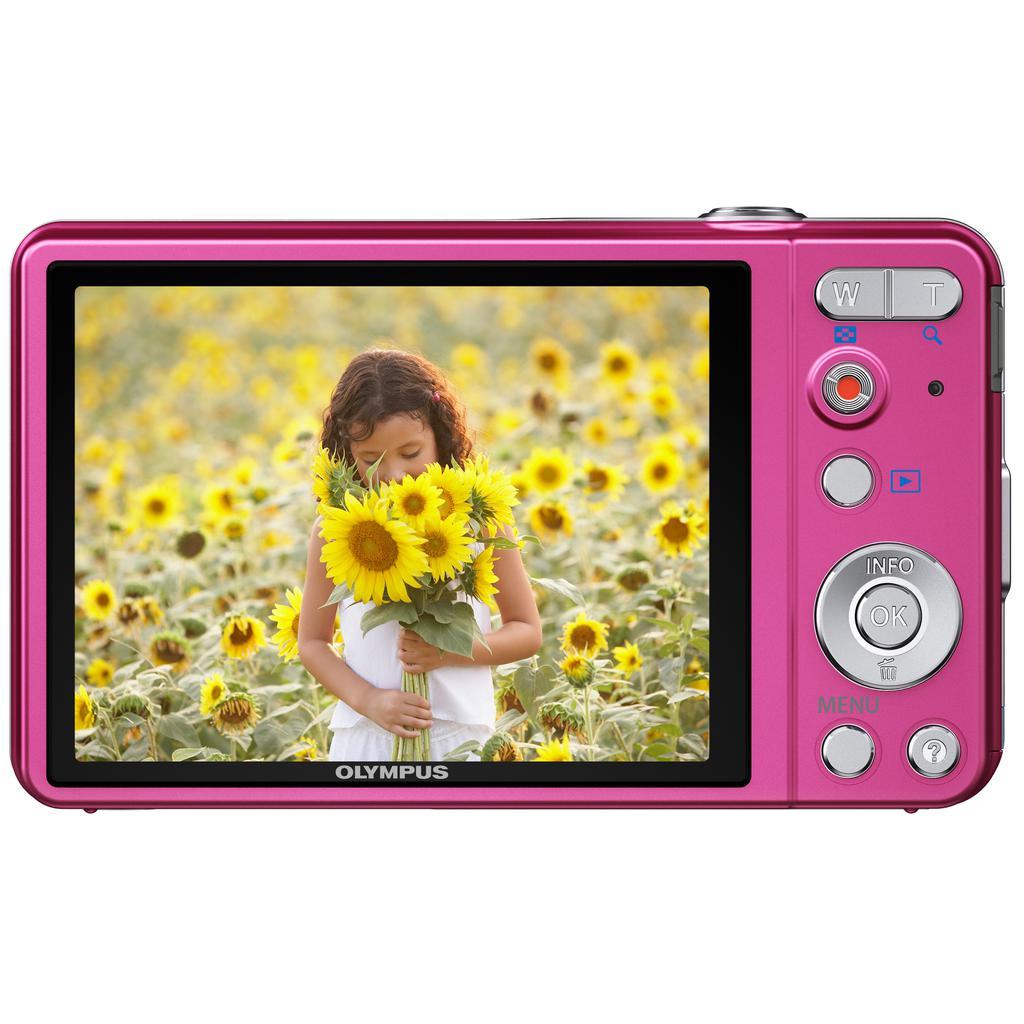 Compact VG-130 - Pink + Olympus Olympus Lens 5x Wide Optical Zoom