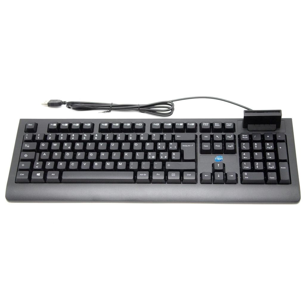 Clavier Simpletek Qwerty Italien Wired With Smart Card Reader