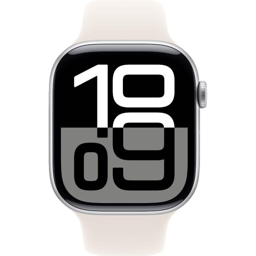 Apple Watch Series 10 (2024) GPS 42 mm - Aluminium Silver - Sport band White
