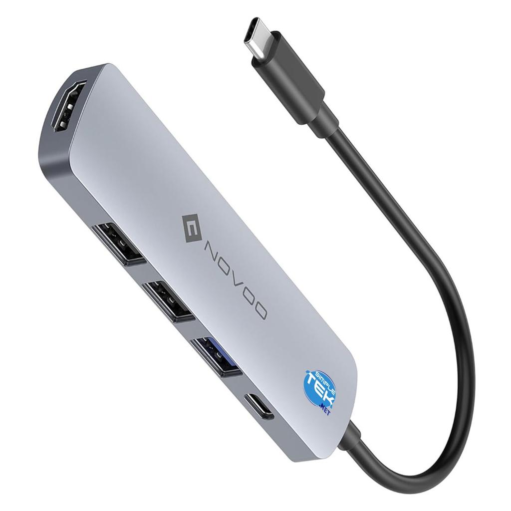 Station D'Accueil Novoo R5 Pd Lite E Usb-C Docking Station, 2X Usb-A 2.0, 1X Usb-A 3.0, 1X Usb-C, 1X Hdmi