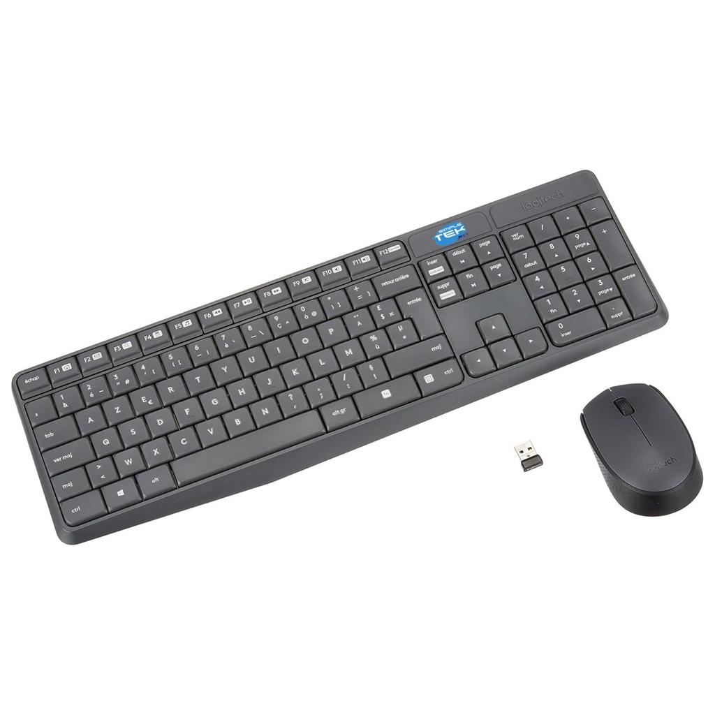 Clavier Logitech Azerty Français Sans-Fil Mk235 With Nano-Usb Receiver