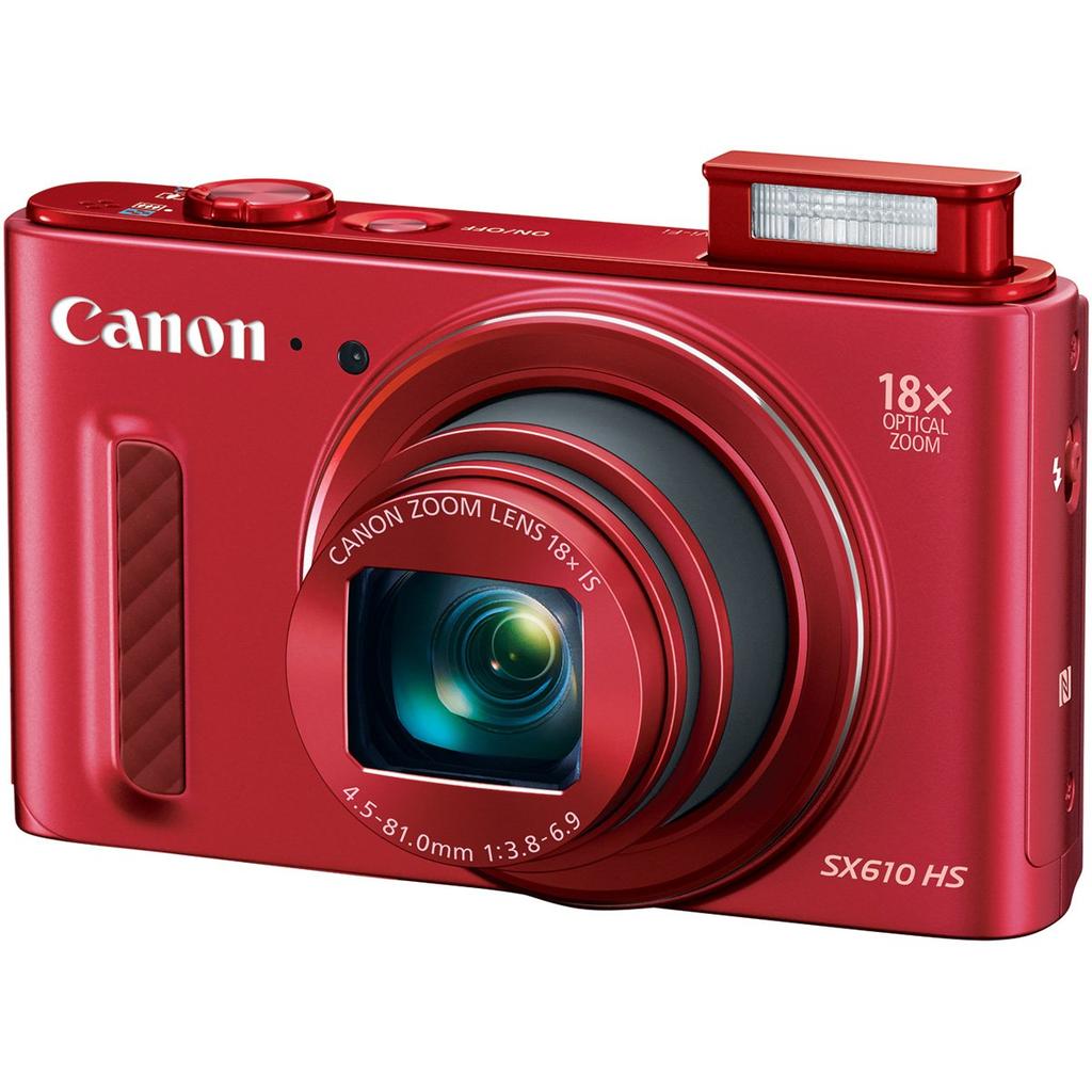Compact - Canon Powershot Sx610Hs - Rouge + Objectif Canon Zoom 18X 4,5-81Mm F/3.8-6.9