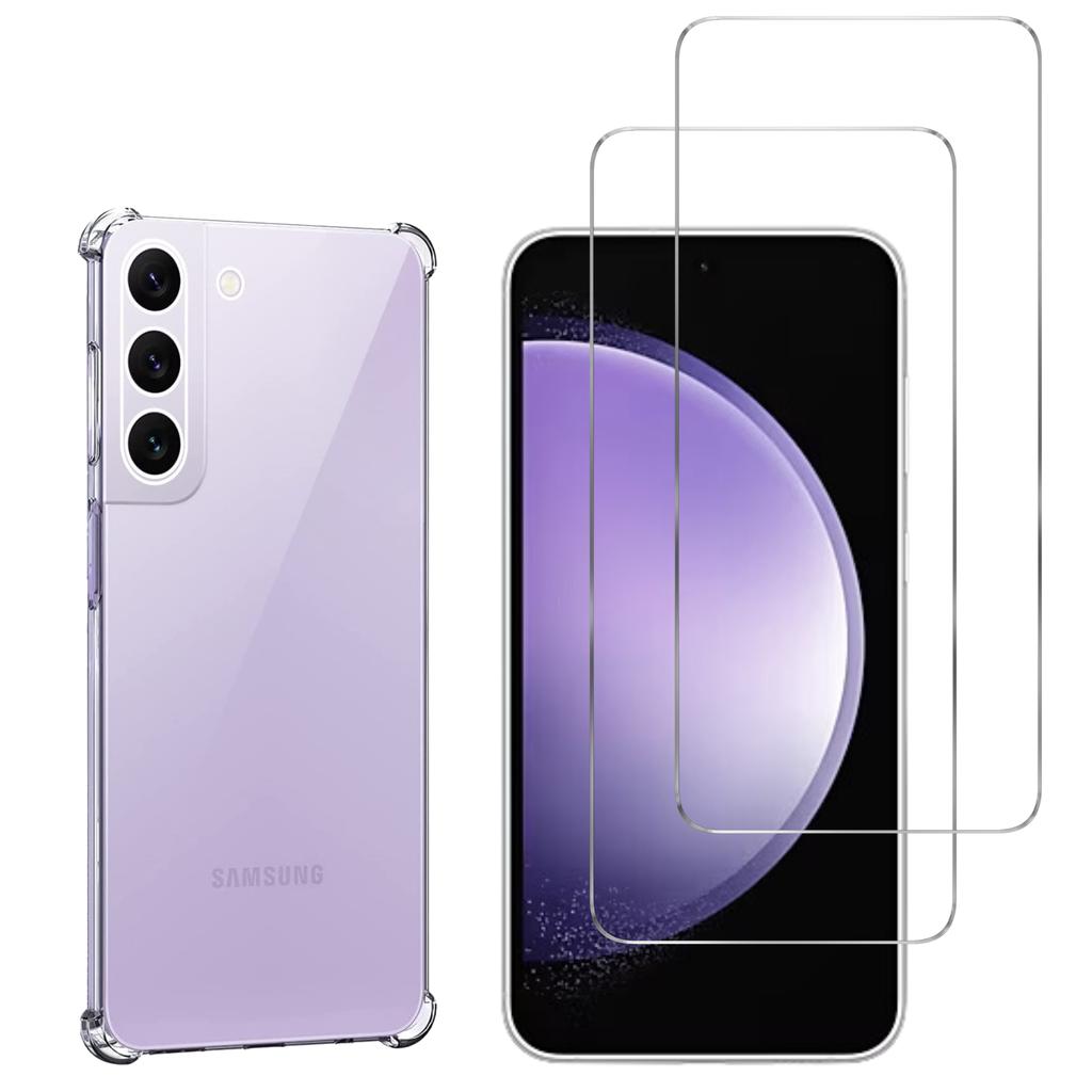 PHONILLICO Hülle Galaxy S23 FE und 2 schutzfolien - TPU - Transparent