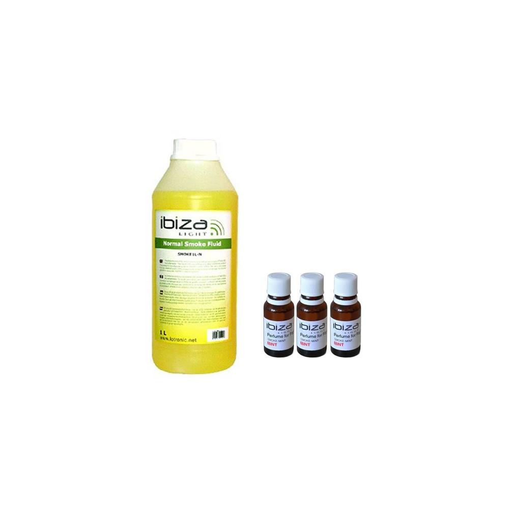 Accessoires Audio Ibiza Light Liquide À Fumée 1L - 3 Parfums Tropico/Menthe/Fruits Rouges Pour Machine À Fumée