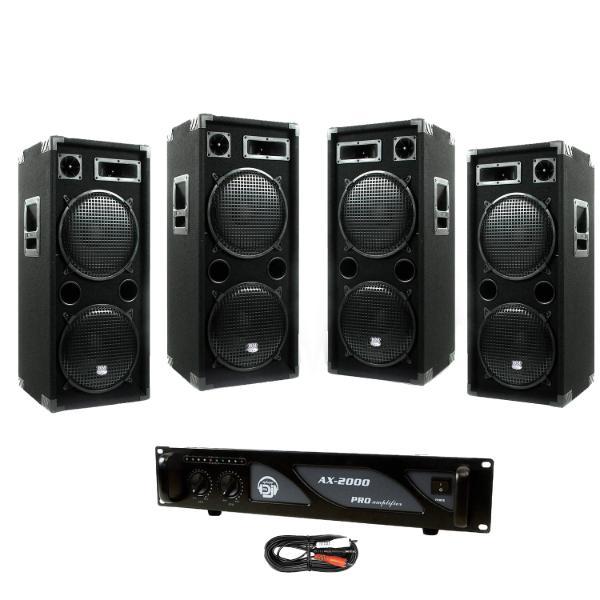 Kool Sound Pack Sono LSC212 4 x 600W + Amplifier 2 x 1000W PA speakers Back Market