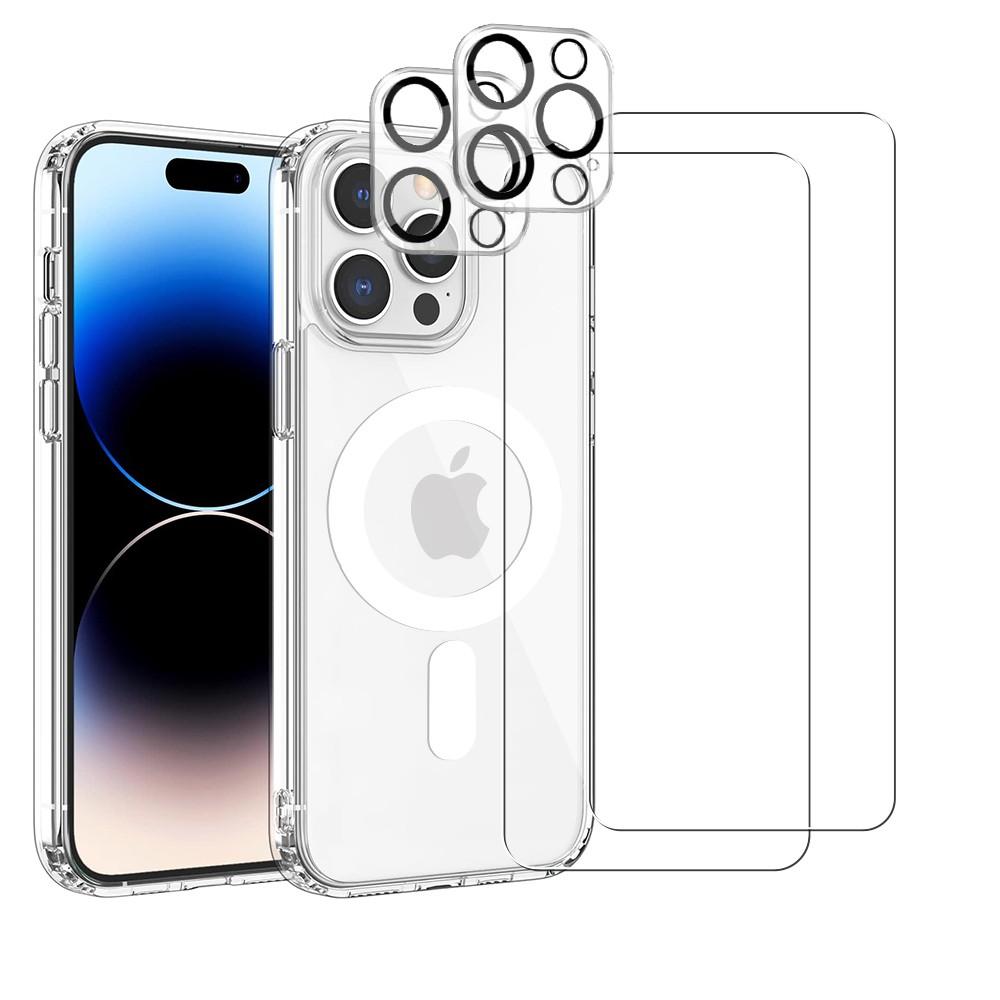 Coque iPhone 14 Pro et 2 écrans de protection - TPU - Transparente