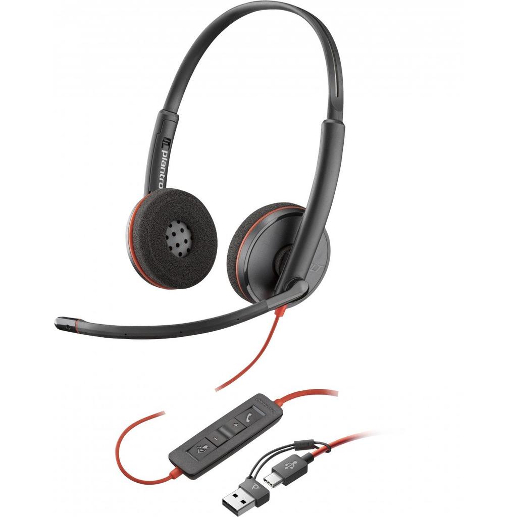 Casque Filaire Avec Micro Plantronics Poly Blackwire 3220 - Noir
