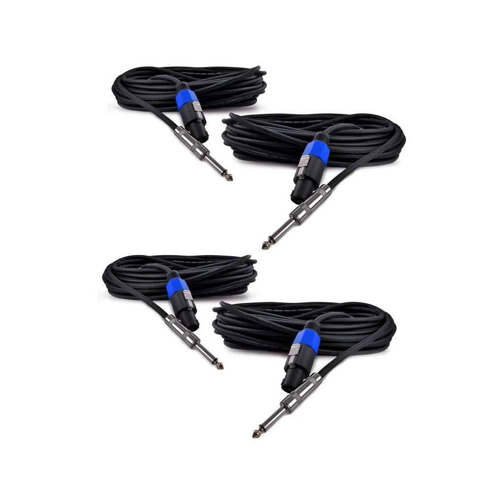 Câble Soundlab Lot De 4 Câbles Jack 6,35Mm / Speakon Mâle 10 M Pour Enceintes