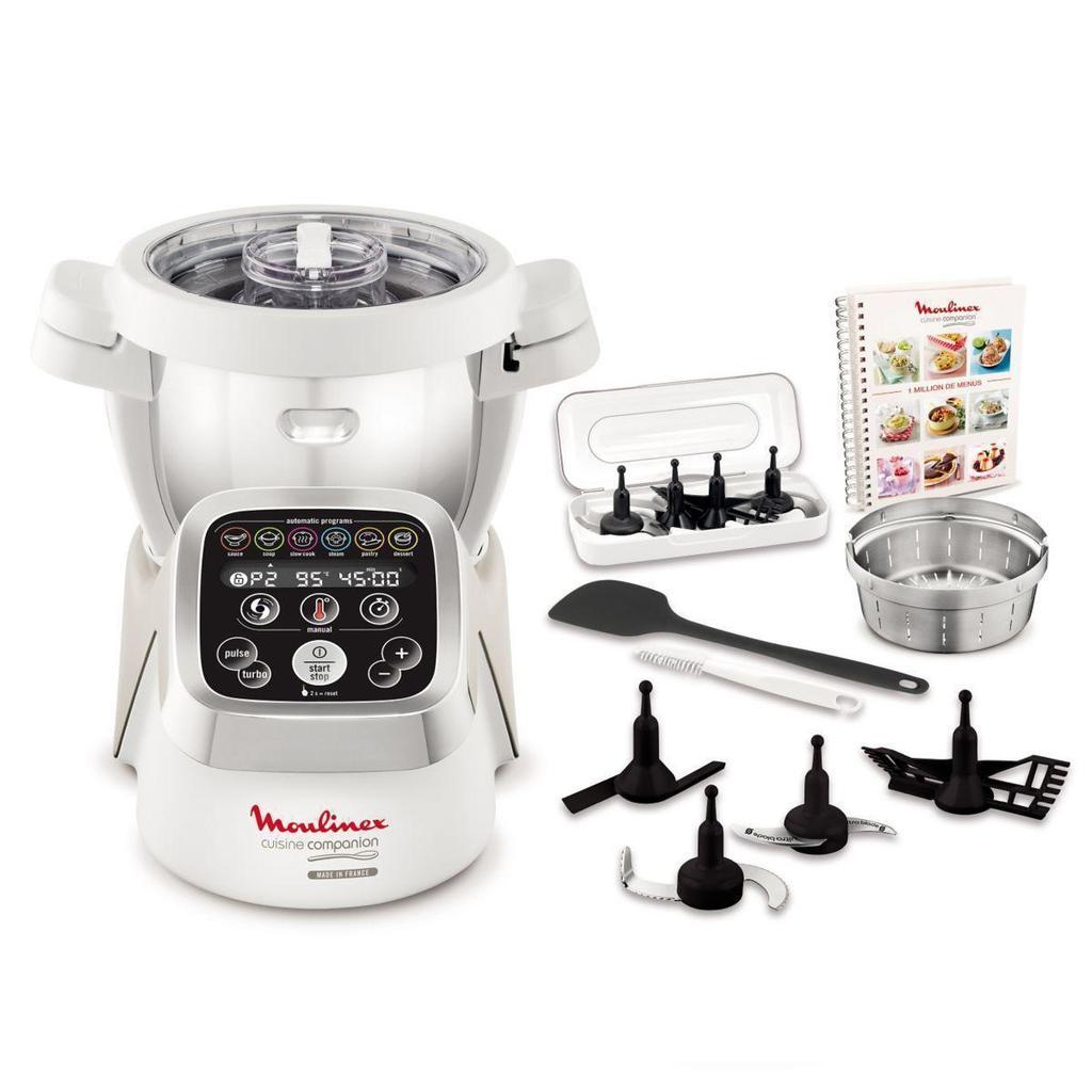 Robot Cuiseur Moulinex Companion XL Hf800A 10 4,5000L -Blanc/Noir
