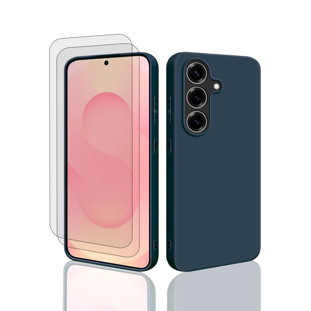 Coque Galaxy S25 et 2 écrans de protection - Silicone - Bleu  -  reconditionné disponible sur Backmarket