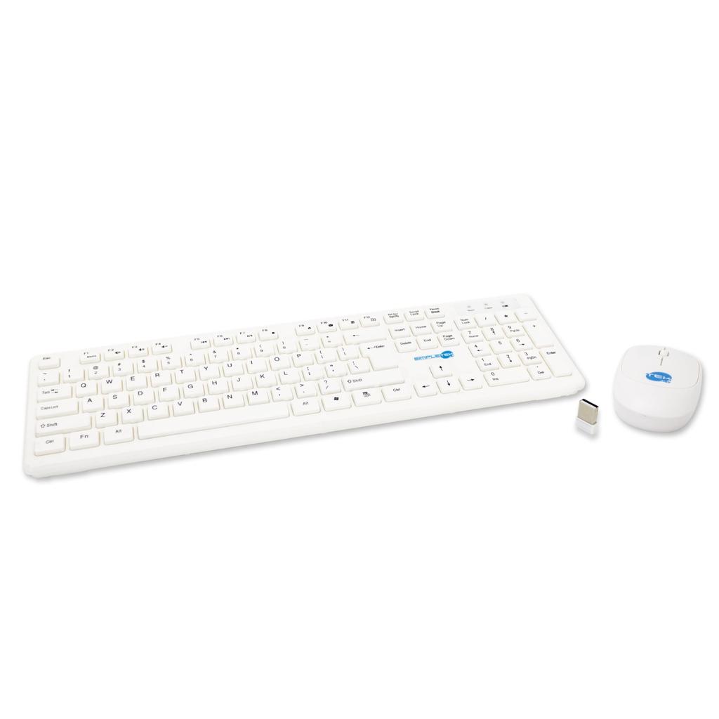 Clavier Simpletek Qwerty Anglais Sans-Fil M&K Inglese Uk Kit Mouse And Keyboard