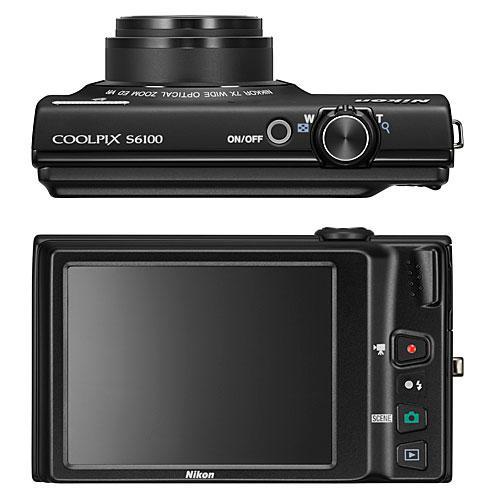 Macchina fotografica compatta CoolPix S6100 - Nero + Nikon