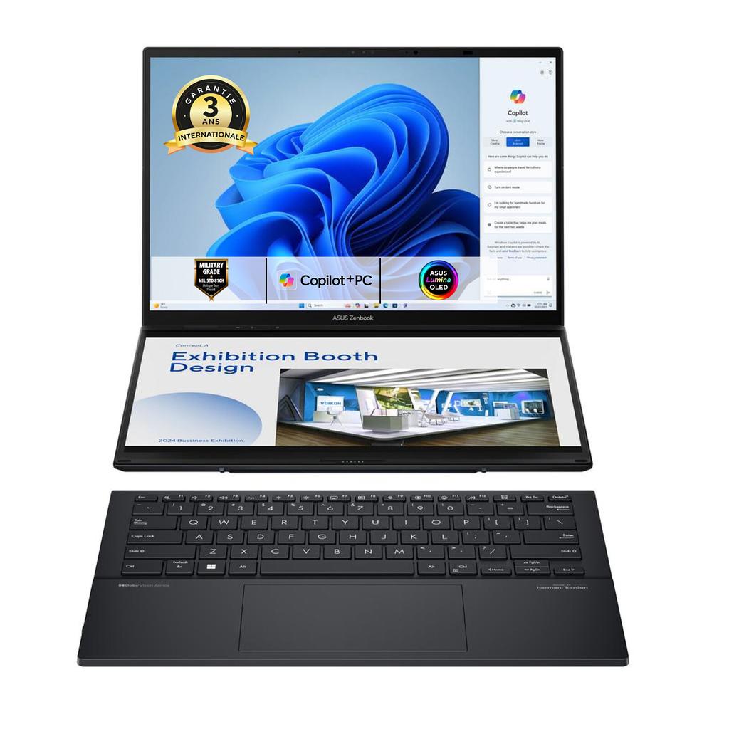 Asus Zenbook Duo 14 OLED (Ux8406Ca) 14" Core Ultra 9 2.9 Ghz - SSD 2 Tb - 32 Go - Intel Arc Graphics Qwerty - Arabe