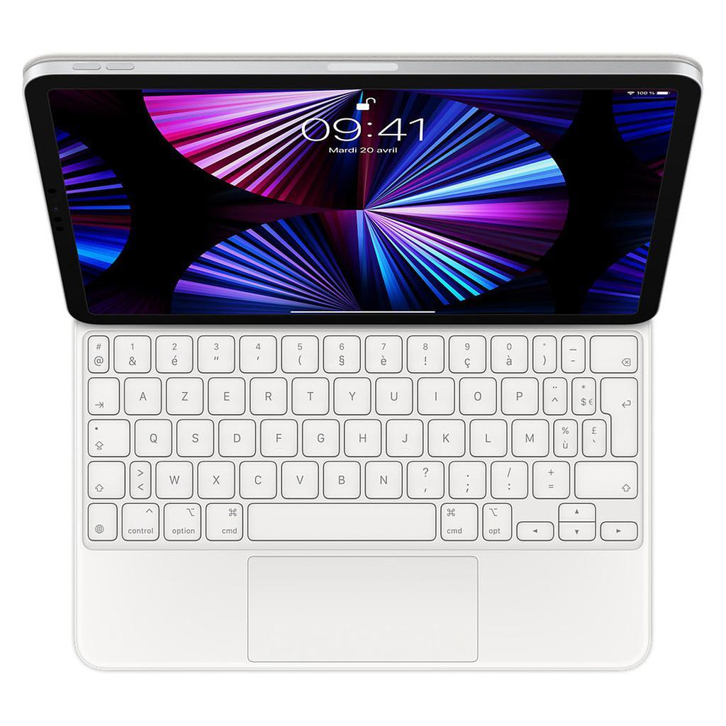 Apple iPad Magic Keyboard (iPad Non Inclus) 10.9"/11" (2020) - Blanc - Azerty - Français