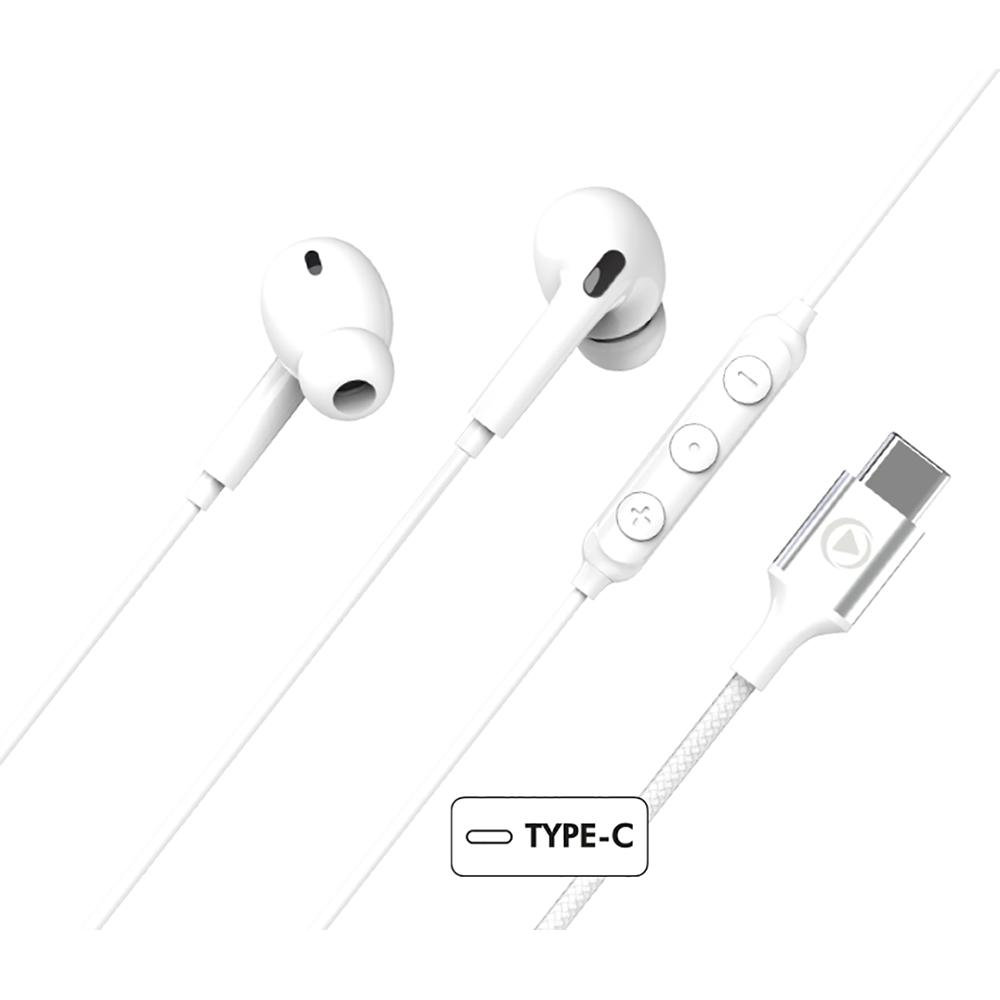 Ecouteurs Intra-Auriculaire Bluetooth Réducteur De Bruit - Ecouteurs Renforcé Usb C Télécommande/Micro Intra-Auriculaire Blanc + Garantie À Vie Force