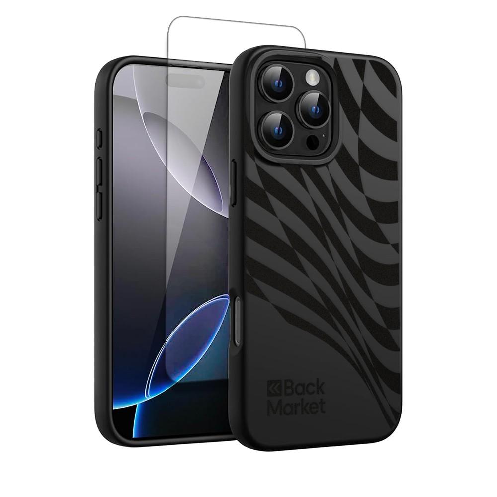 Acheter Coque Back Market iPhone 16 Pro et écran de protection - Plastique recyclé - Noir Reconditionné - 18,99 € Coque Back Market iPhone 16 Pro et écran de protection - Plastique recyclé - Noir Reconditionné - reconditionné disponible sur Backmarket