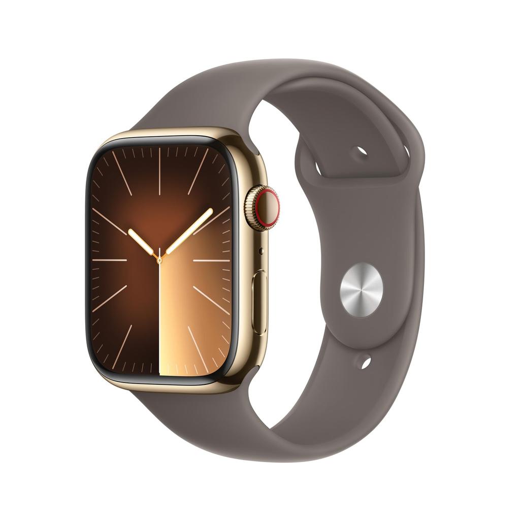 Apple Watch Series 9 (2023) GPS + Cellular 41 mm - Acciaio inossidabile Oro - Cinturino Sport Nero